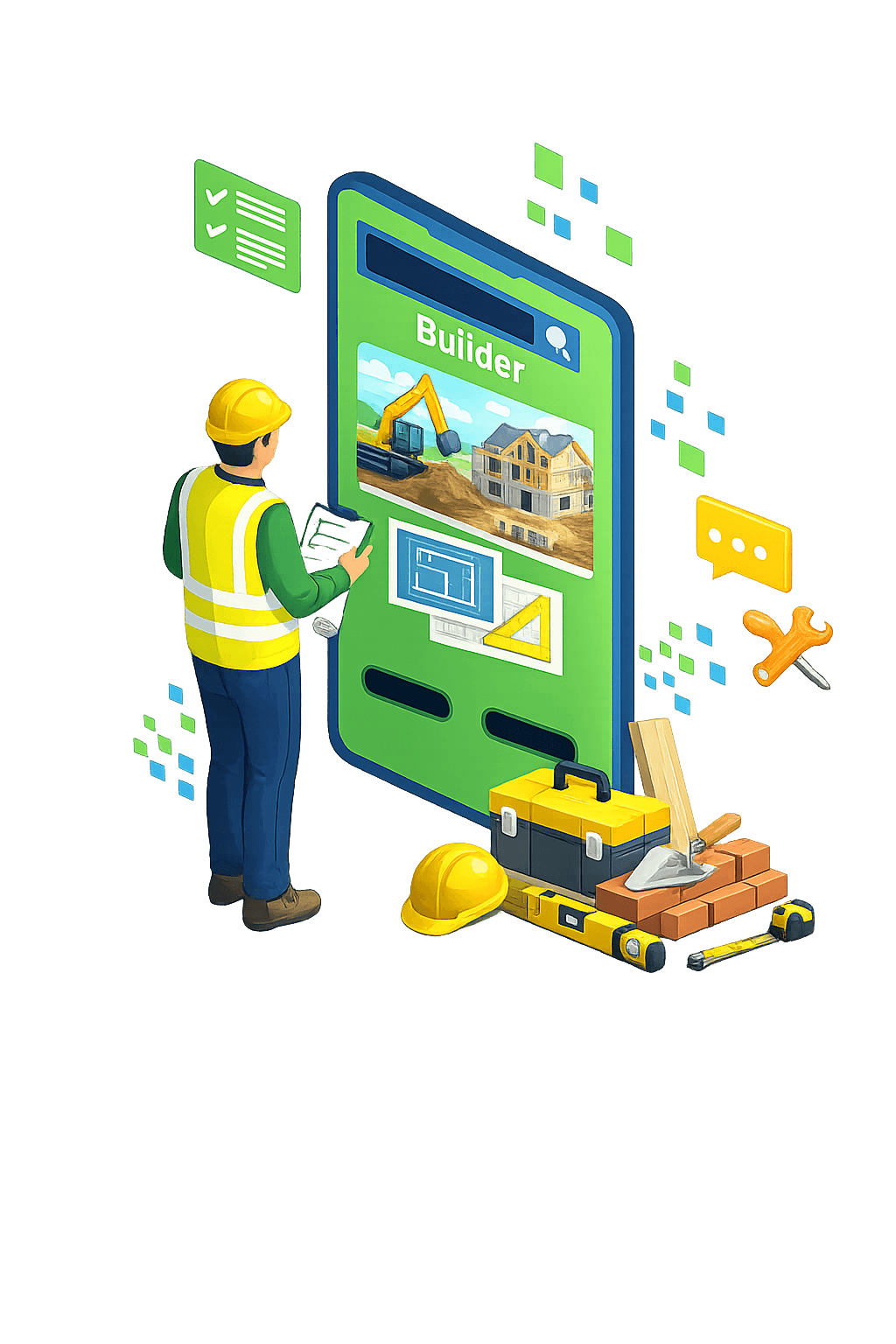 Builders and contractors website illustration