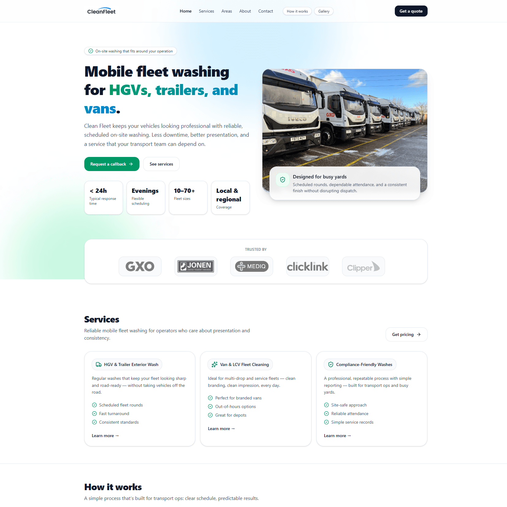 Clean Fleet website screenshot